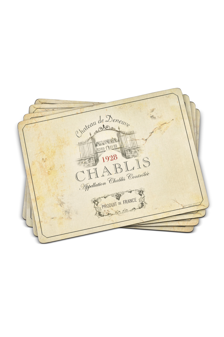 Vin de France Set of 4 Cork Back Placemats, Main, color, Multi