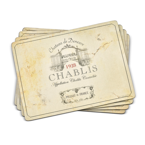 Vin de France Set of 4 Cork Back Placemats