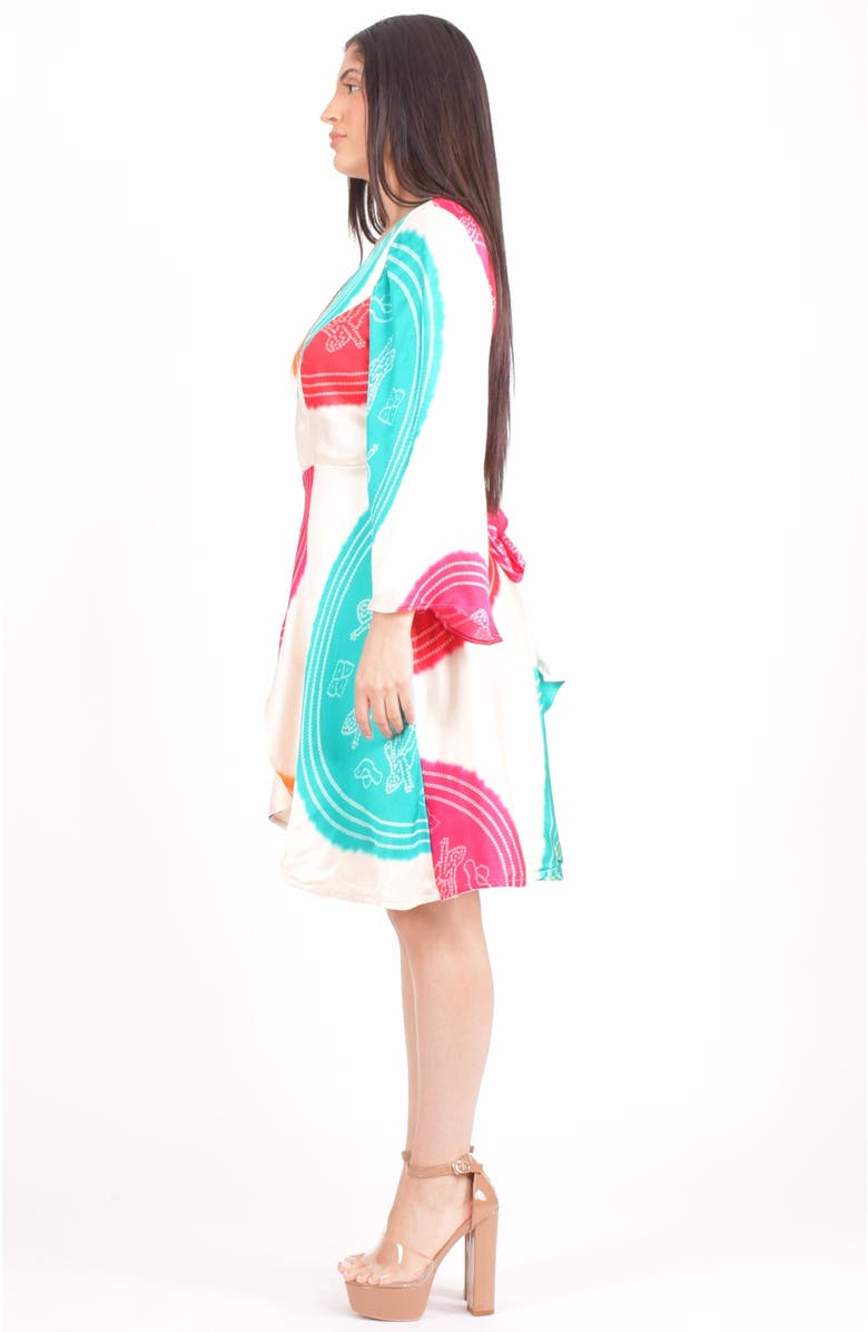 RAAS Isla Bandhani Wrap Dress, Alternate, color, White