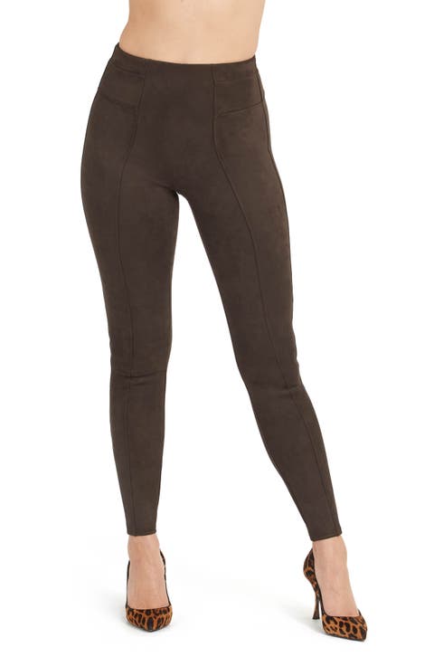 High Waist Faux Suede Leggings (Regular, Petite & Plus Size)
