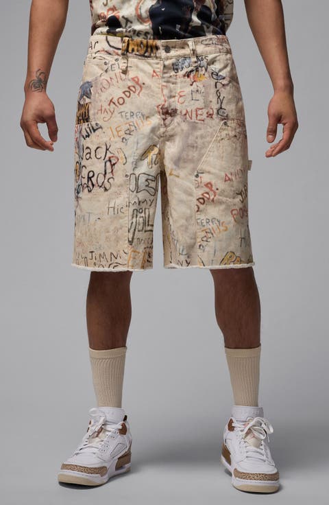 Print Cotton Twill Shorts