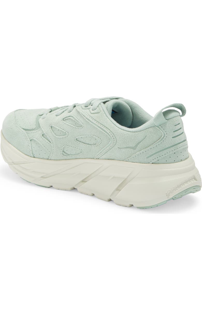 HOKA Clifton L Suede Sneaker, Alternate, color, Smoke Green / Celadon Tint