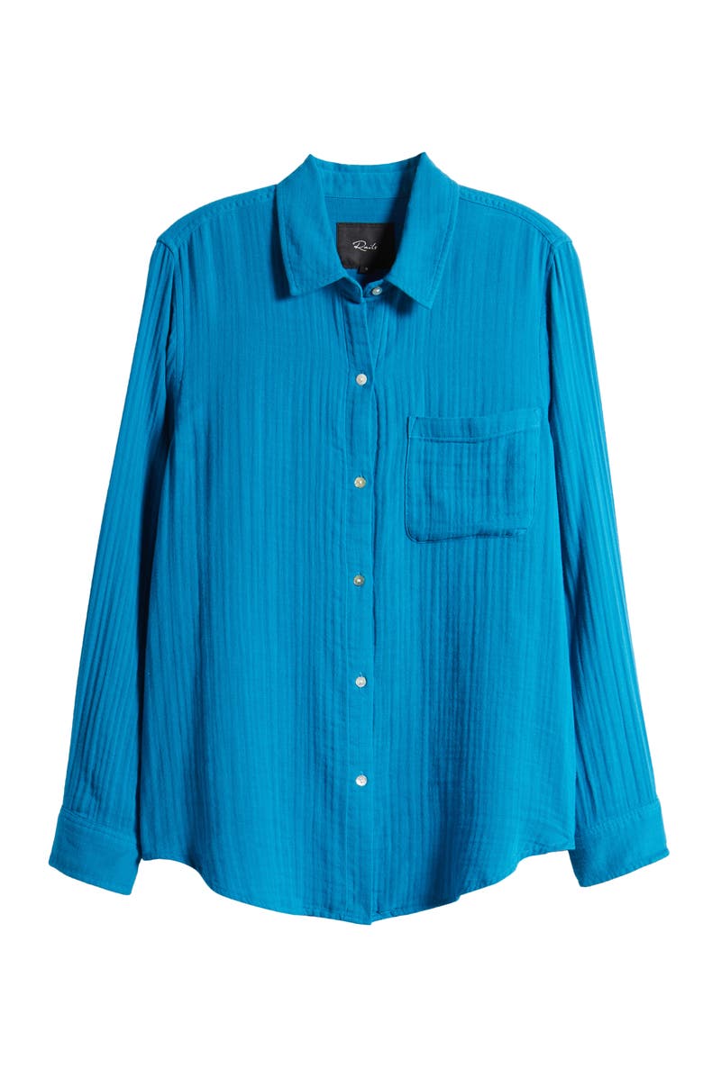 Rails Ellis Cotton Gauze Button-Up Shirt, Alternate, color, Turkish Tile