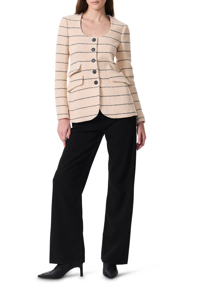 Roslyn Stripe Cotton Jacket, Alternate, color, CREAM