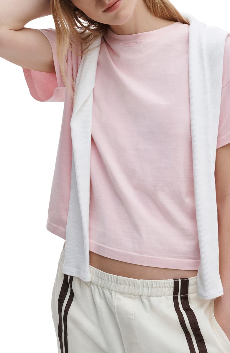 rag & bone Kelly Washed Boxy Cotton T-Shirt, Alternate, color, Peony