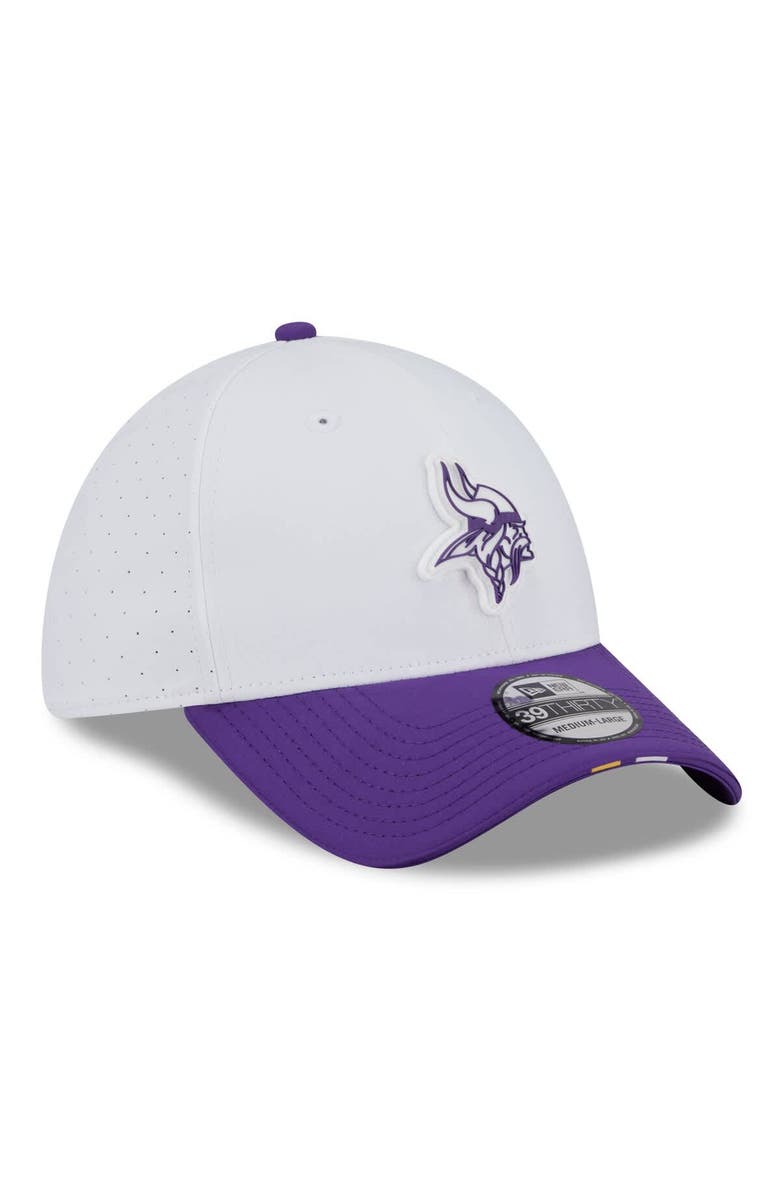 New Era Men's New Era White/Purple Minnesota Vikings 2025 NFL Training Camp 39THIRTY Flex Hat, Alternate, color, White