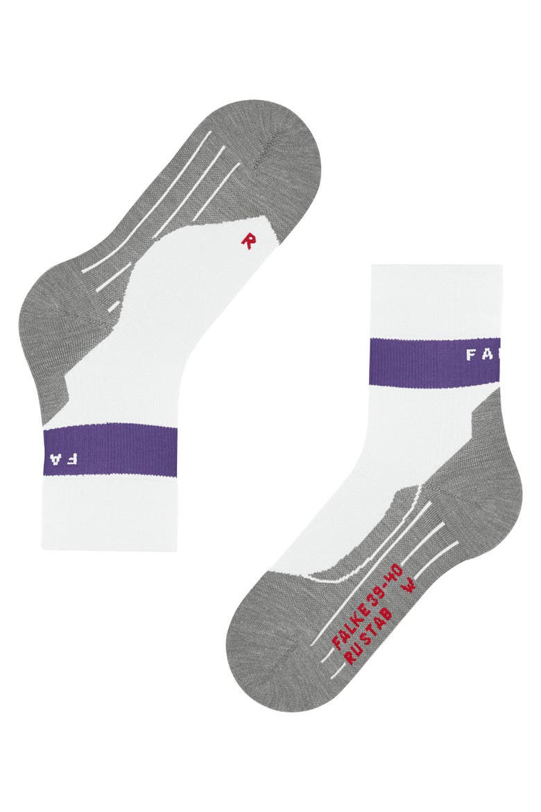 RU Compression Stabilizing Running Socks, Alternate, color, White