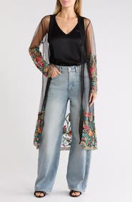 Forgotten Grace Embroidered Mesh Duster