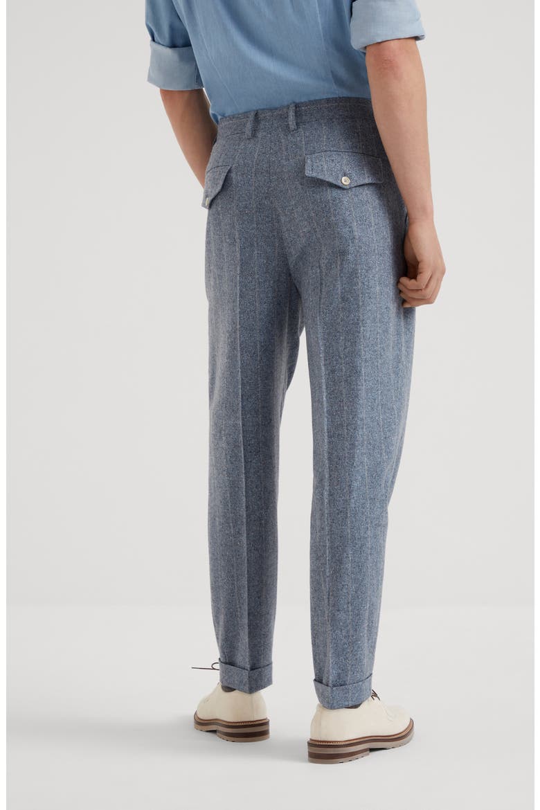 Leisure fit trousers with double pleats, Alternate, color, Azure