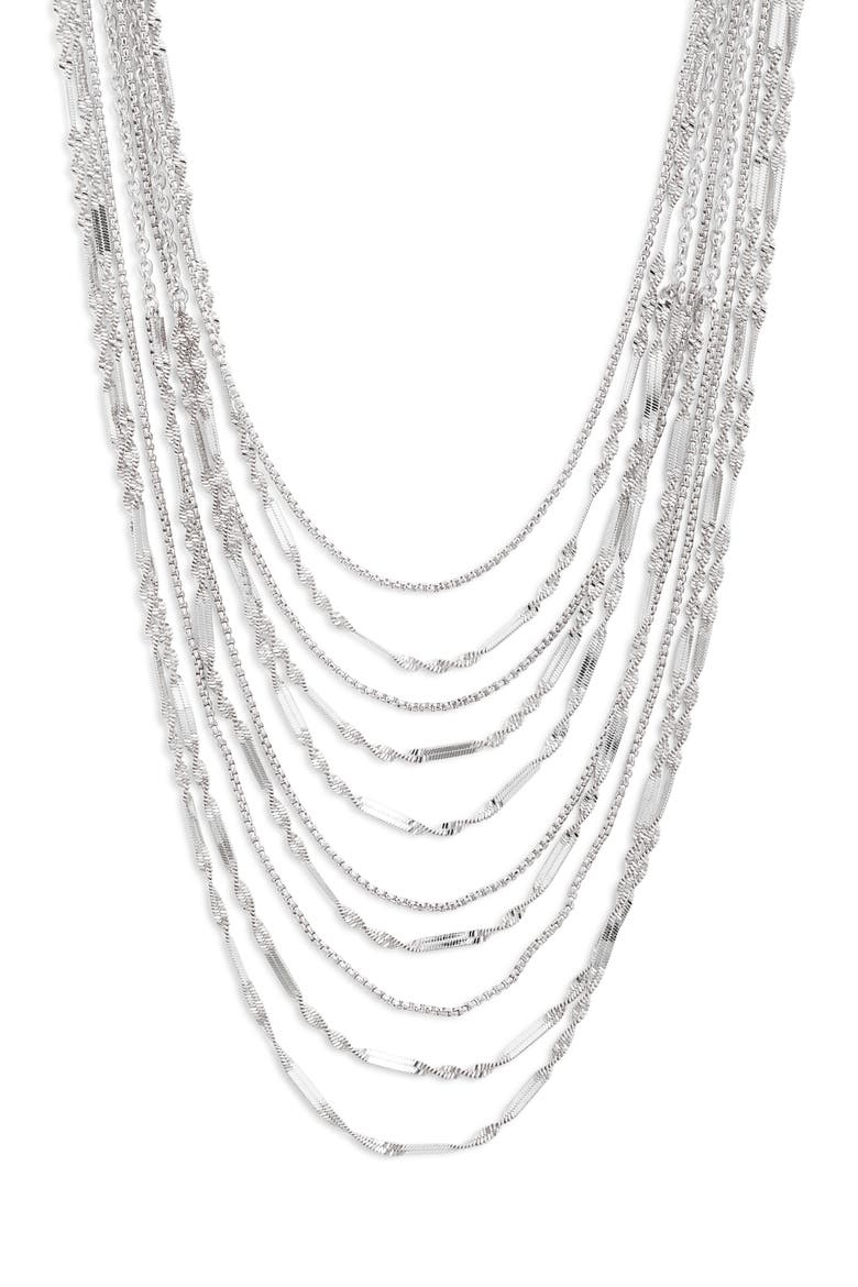 Layered Chain Necklace, Main, color, SILVER
