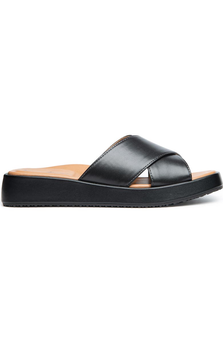 Me Too Linzi Platform Slide Sandal, Alternate, color, Black