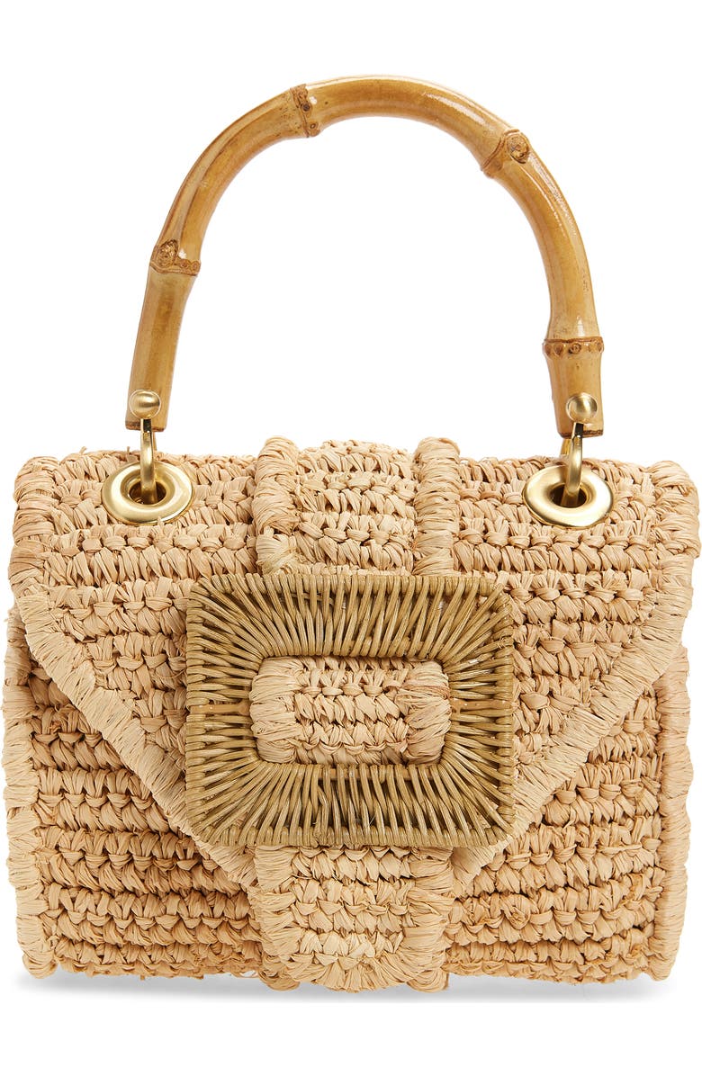 Pamela Munson The Avis Mini Raffia Shoulder Bag, Main, color, Natural
