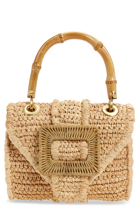 The Avis Mini Raffia Shoulder Bag