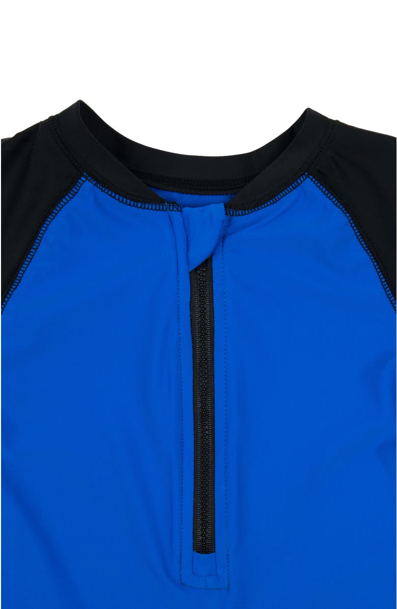 Leveret Baby One-Piece Rashguard, UPF 50+ Sun Protection Swimwear, Alternate, color, Navy & Black