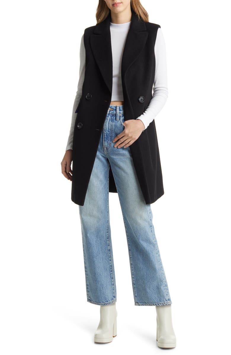 Sam Edelman Tailored Wool Blend Long Vest, Alternate, color,