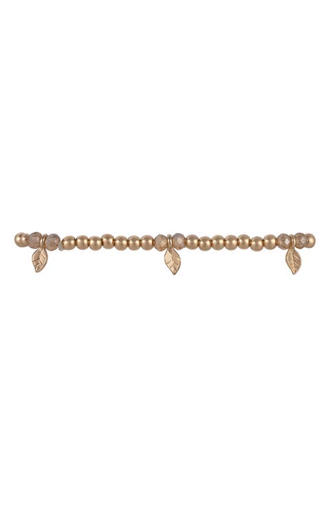 3-Piece Set Leaf Bead Stretch Bracelets