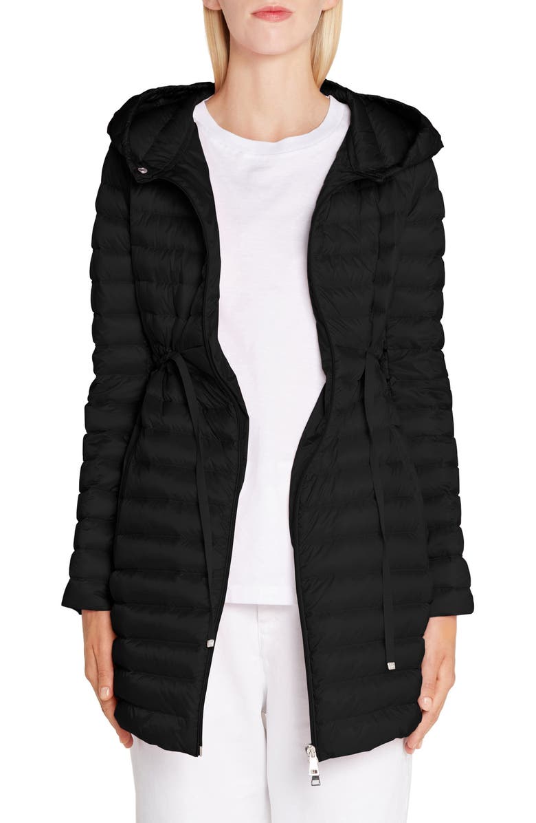 Moncler Barbel Water Resistant Long Hooded Down Jacket, Main, color,