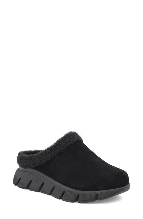 Black shops slip on slippers womens