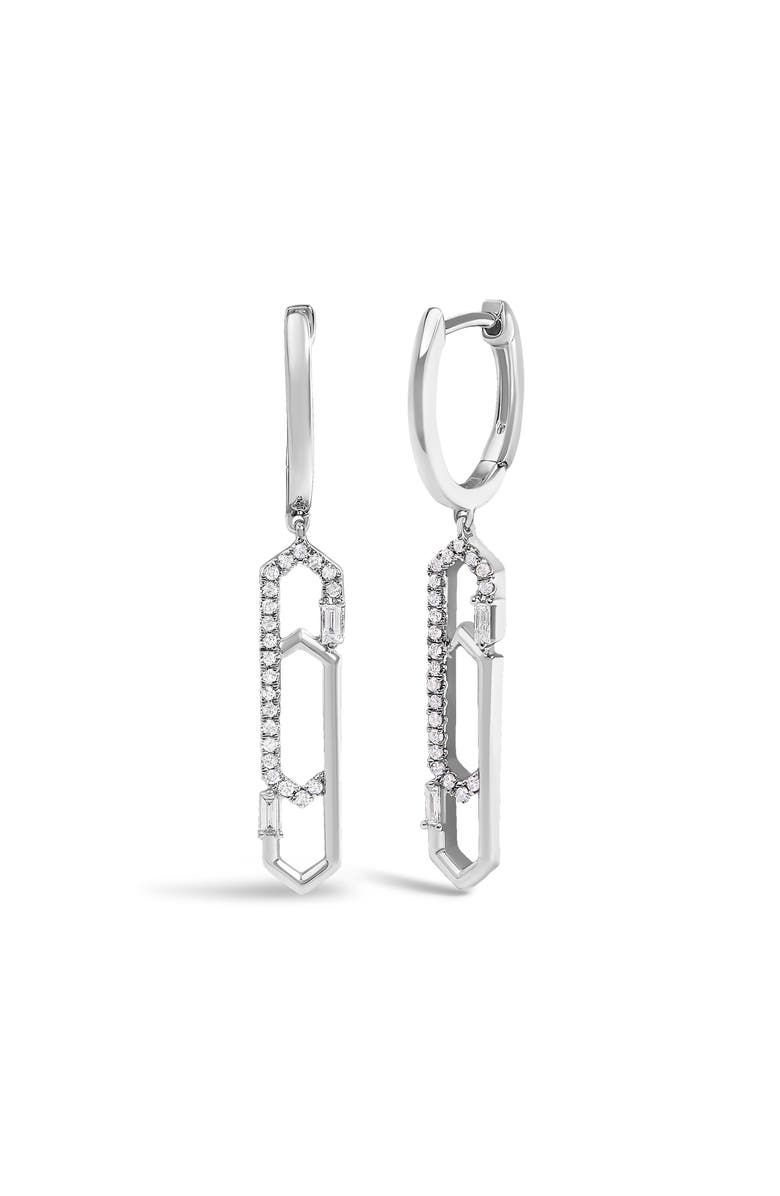 Haus of Brilliance 14K White Gold 1/4 Cttw Diamond Interlocking Paperclip Dangle Earrings, Alternate, color, White Gold