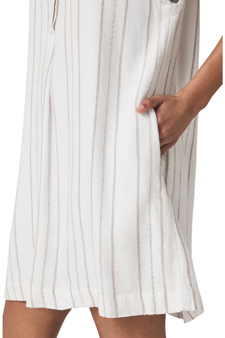 Gabrielle Stripe Mini Shirtdress, Alternate, color, WHITE/ FAWN