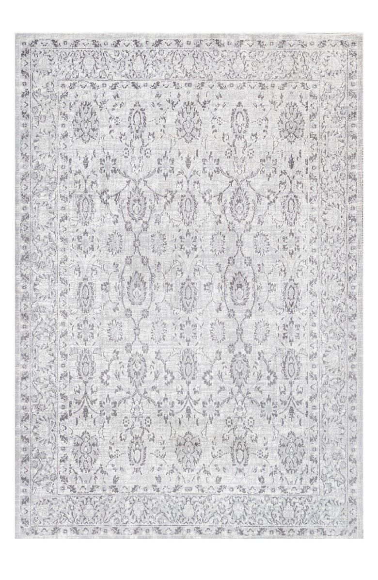JONATHAN Y Lotus Modern Persian Floral Area Rug, Main, color, Gray