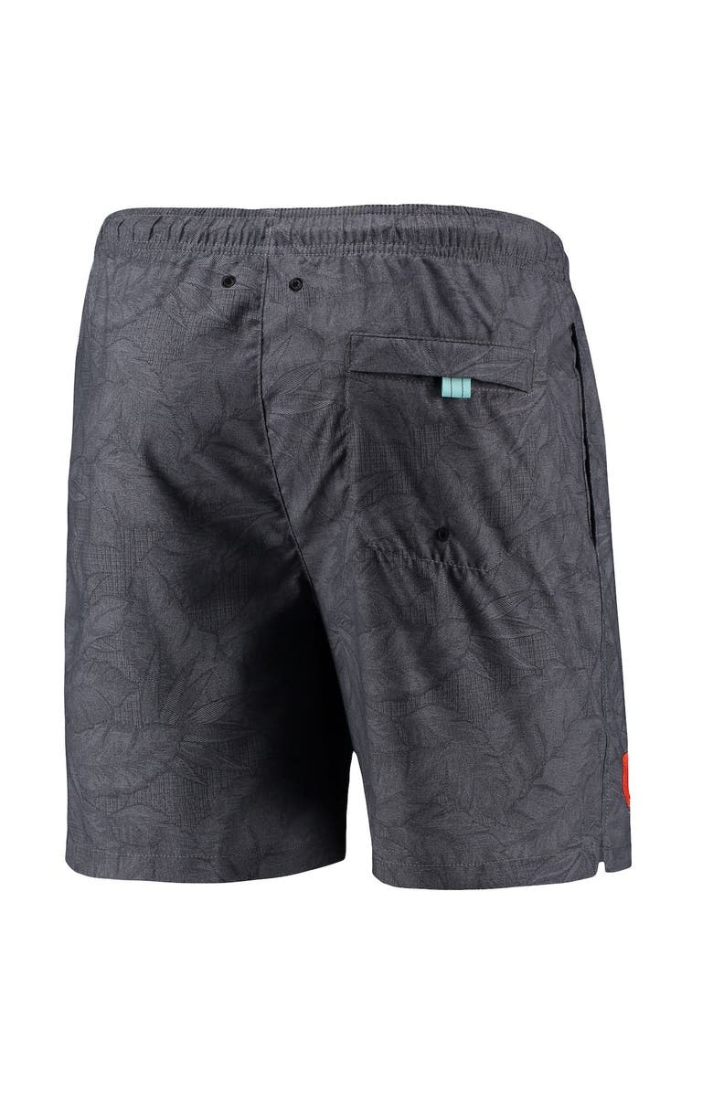 Tommy Bahama Men's Tommy Bahama Black Cleveland Browns Naples Layered Leaves Swim Trunks, Alternate, color,