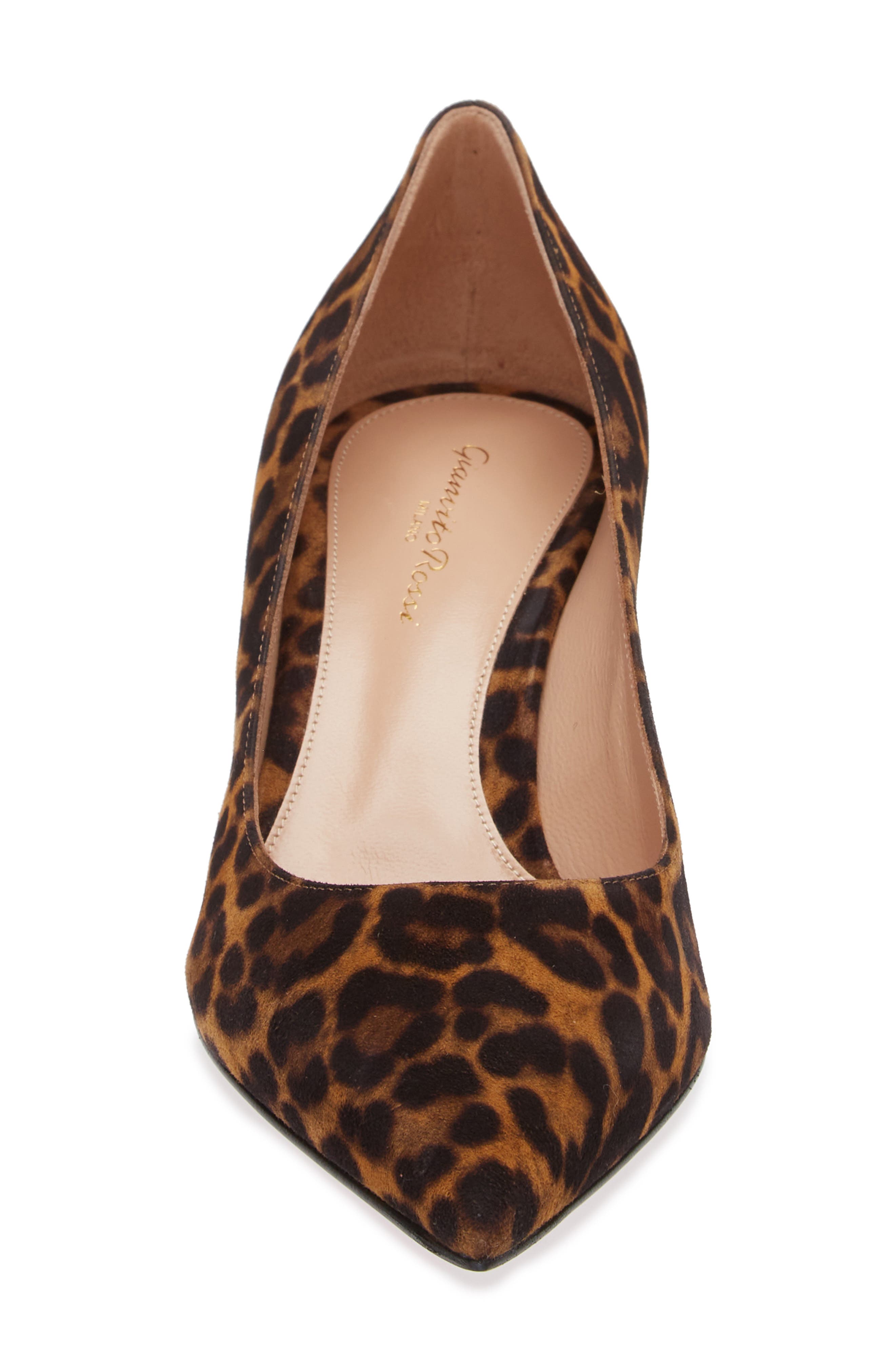 Gianvito Rossi Leopard Print Suede Pump, Alternate, color, 