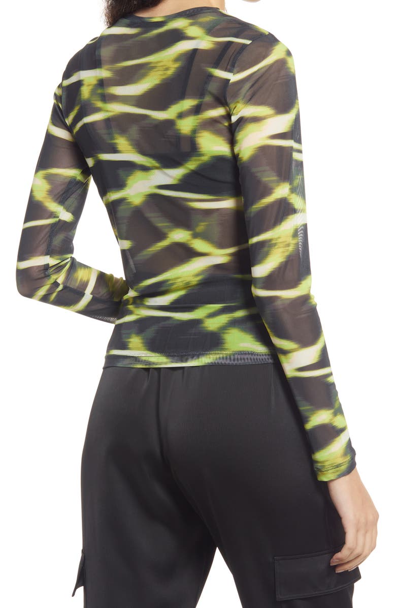 Open Edit Ruched Mesh Top, Alternate, color,