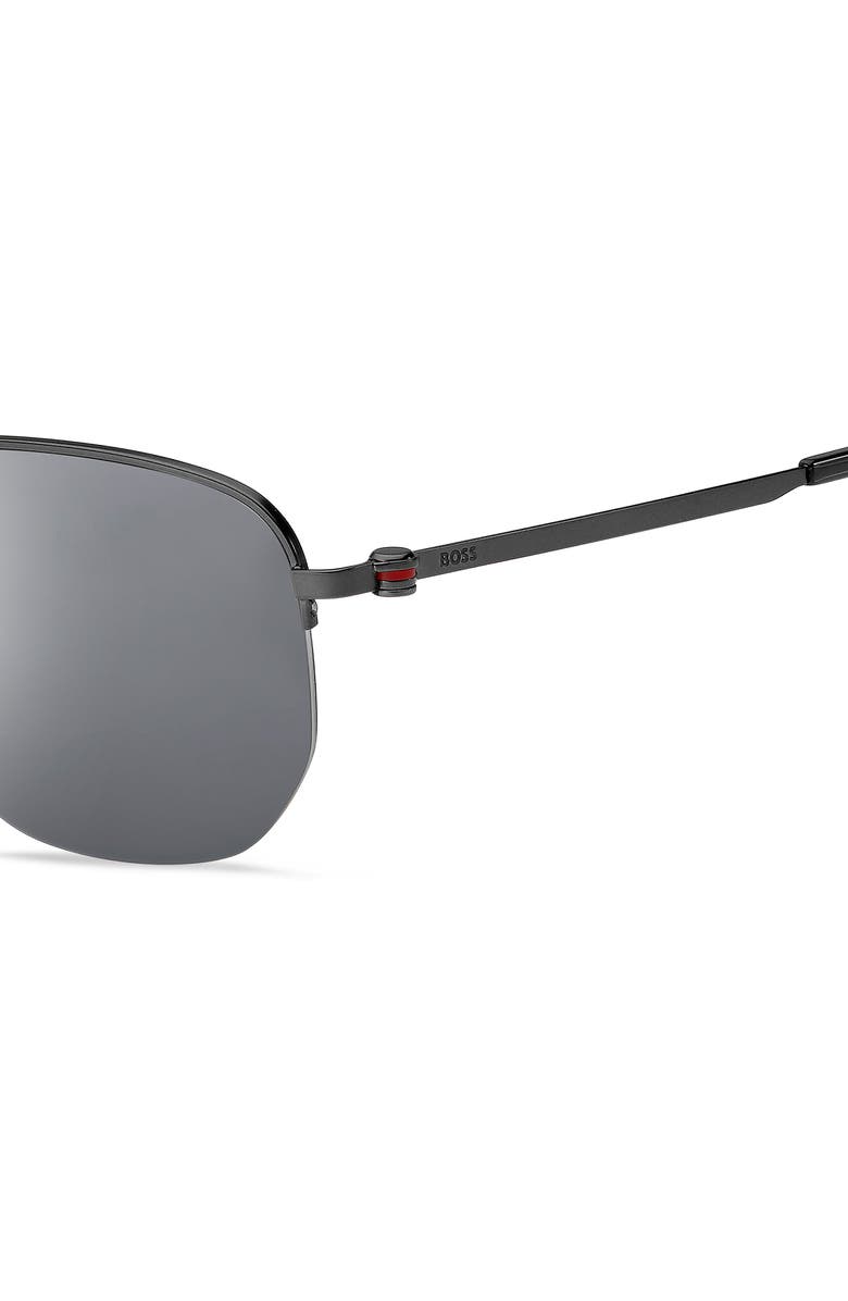 BOSS 57mm Rectangular Sunglasses, Alternate, color, Matte Dark Ruthenium