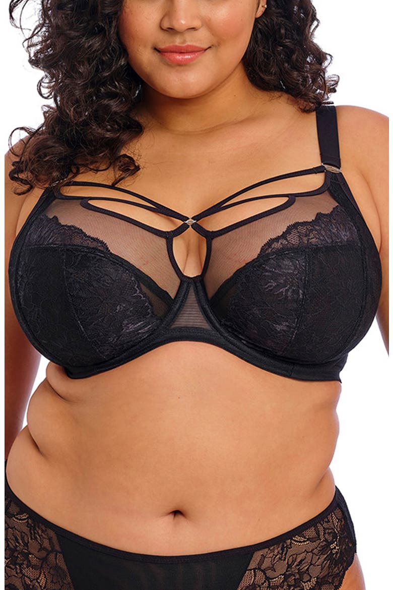 Brianna Underwire Strappy Plunge Bra, Main, color, BLACK