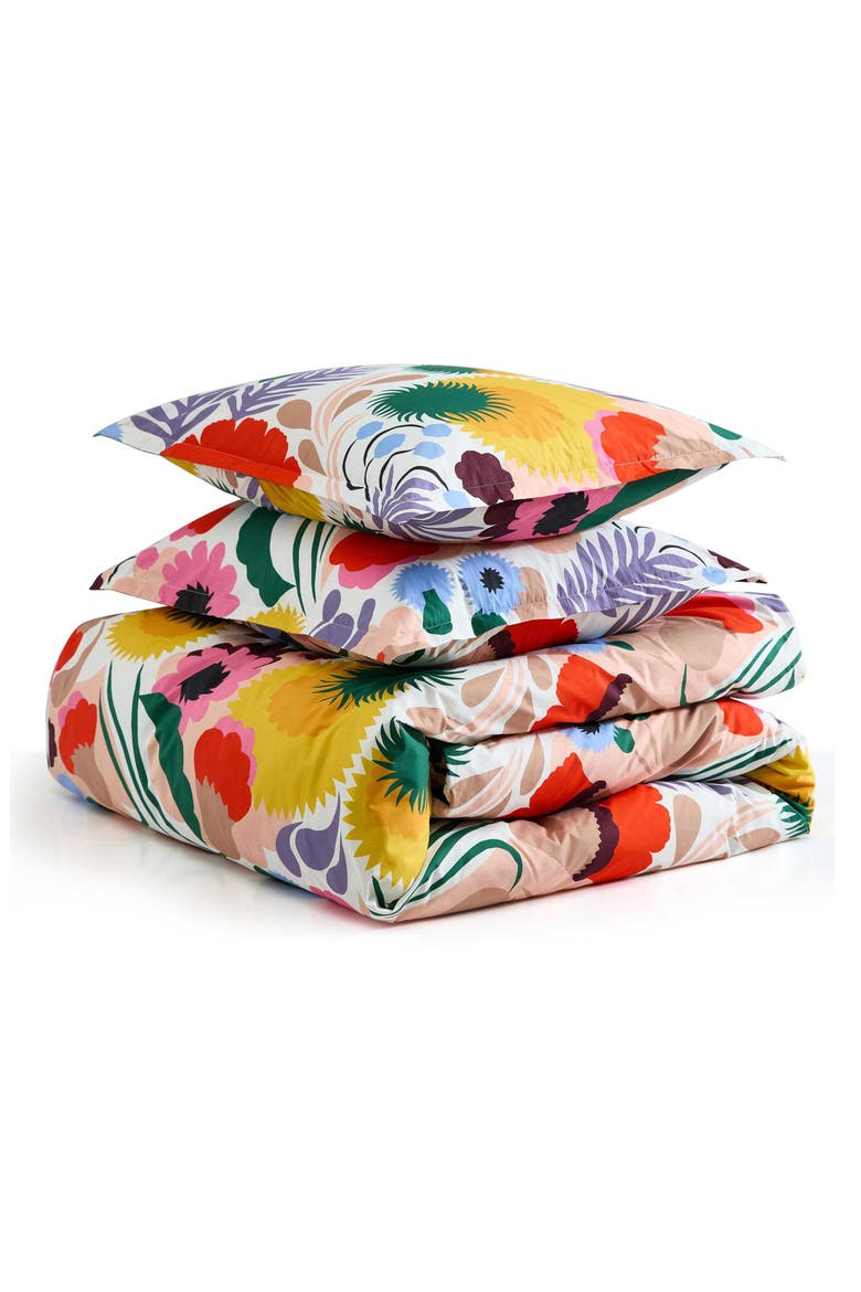 Ojakellukka Duvet Cover & Sham Set, Main, color, WHITE MULTI