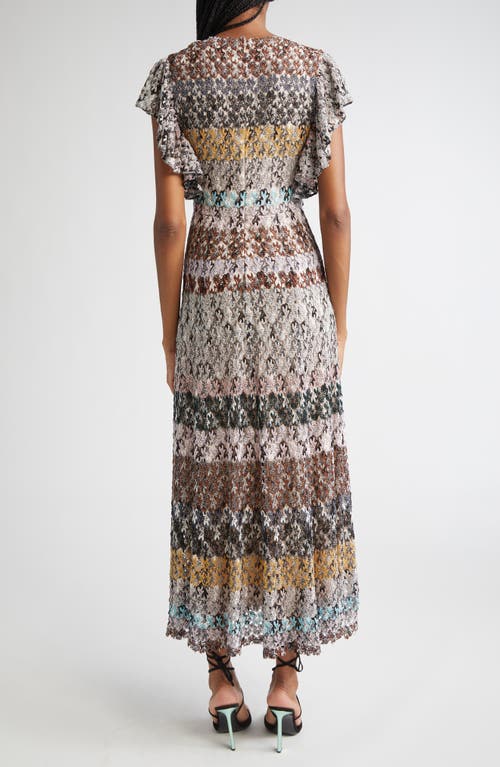 Missoni Knit Metallic Lace Maxi Dress In Multi