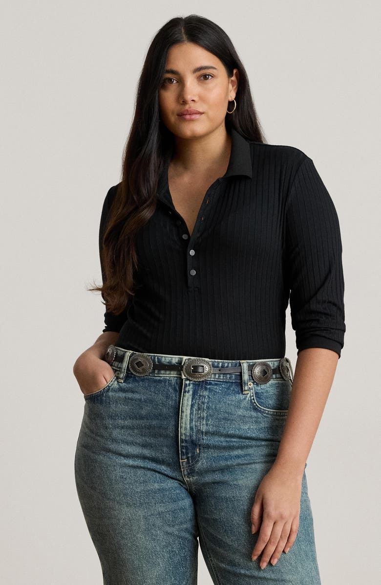 Lauren Ralph Lauren Wide Rib Polo Shirt, Alternate, color,