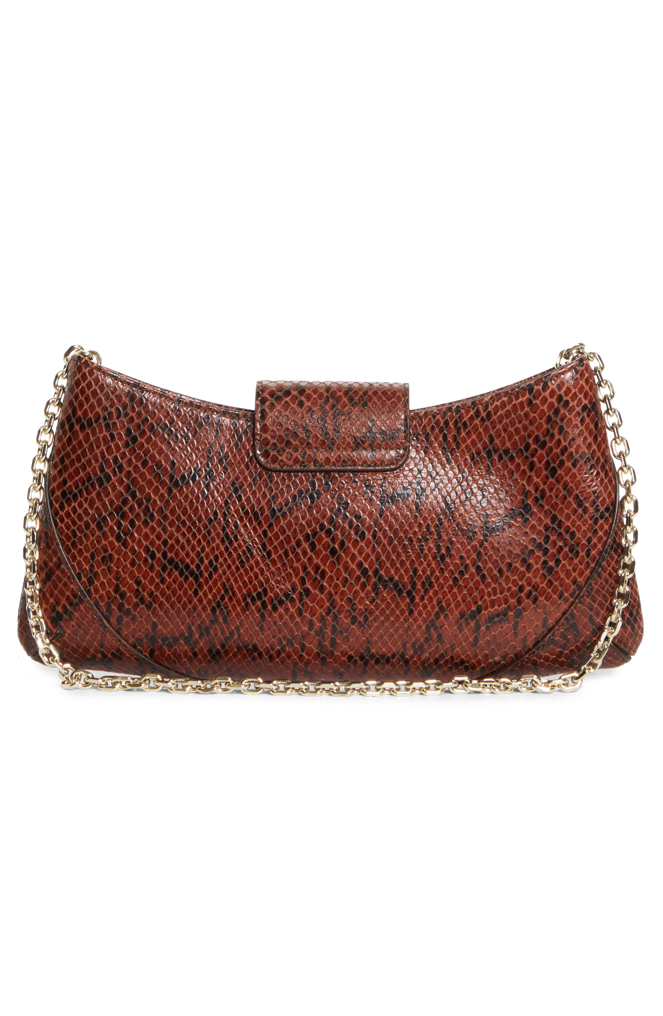 Jimmy Choo Bar Slim Snakeskin Embossed Leather Clutch, Alternate, color, 