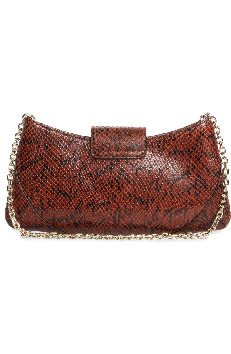 Jimmy Choo Bar Slim Snakeskin Embossed Leather Clutch, Alternate, color,