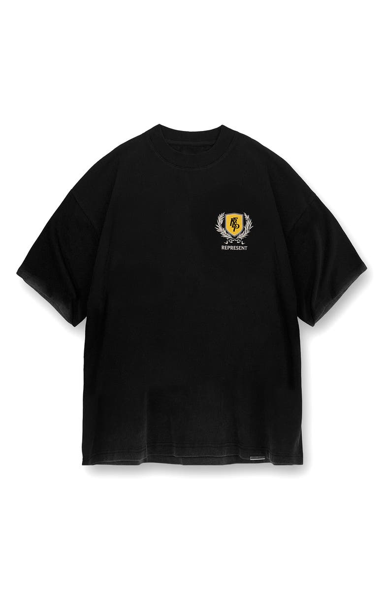 Represent Crest Oversize Graphic T-Shirt, Alternate, color, Vintage Black
