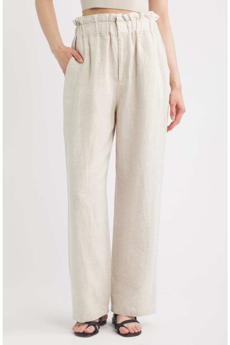 Christal Linen Straight Leg Pants, Main, color, LINEN