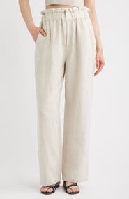 A.REN Christal Linen Straight Leg Pants