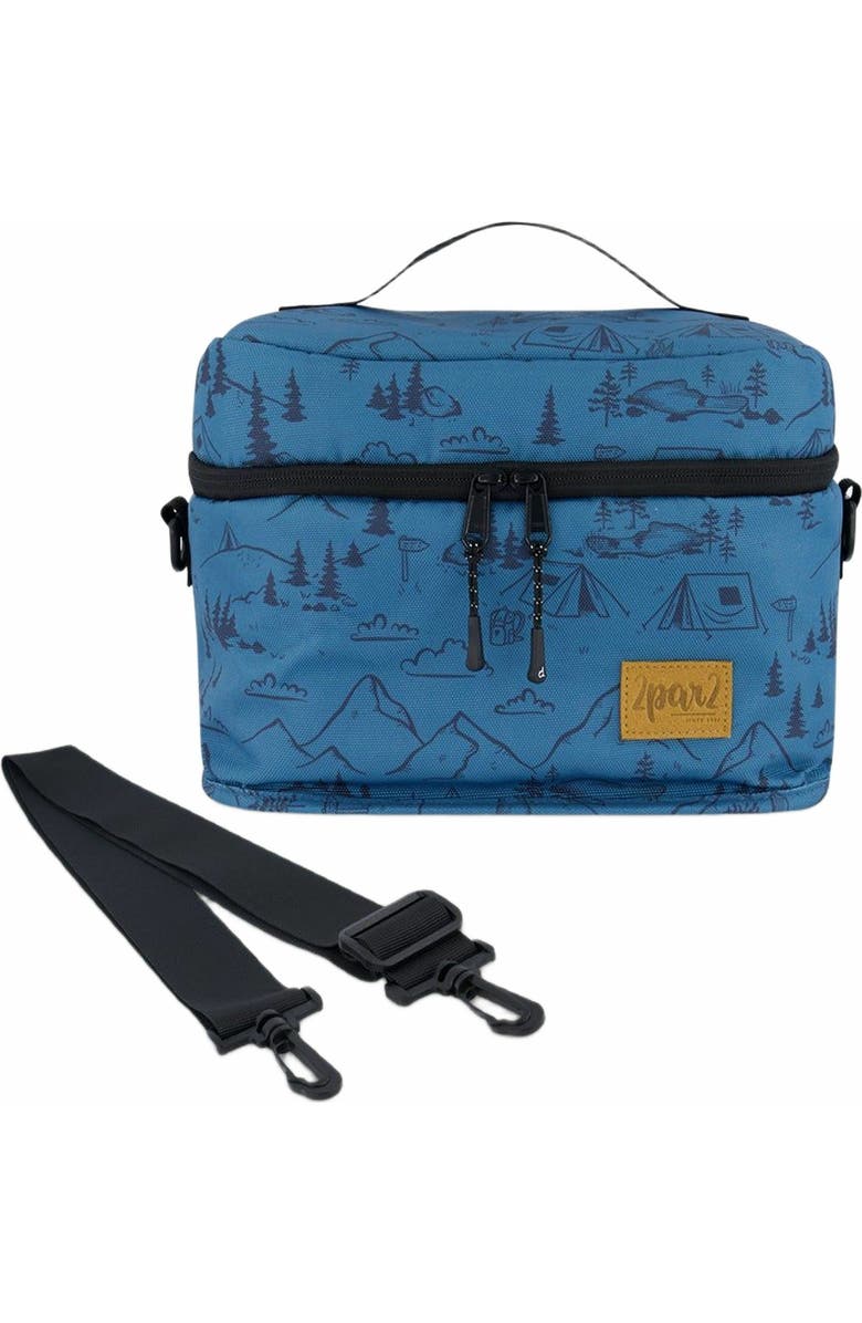 Deux par Deux Boy's Lunch Box Blue Camping Print, Main, color,