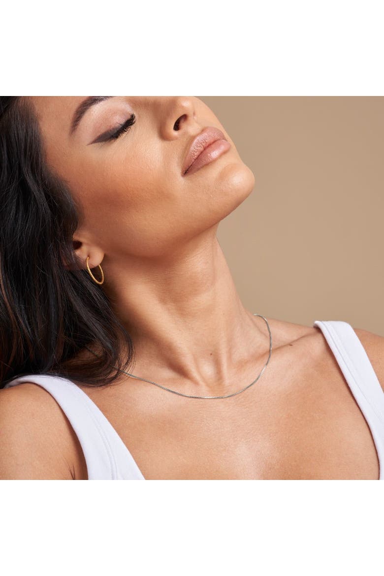 Box Chain Necklace, Alternate, color, Platinum