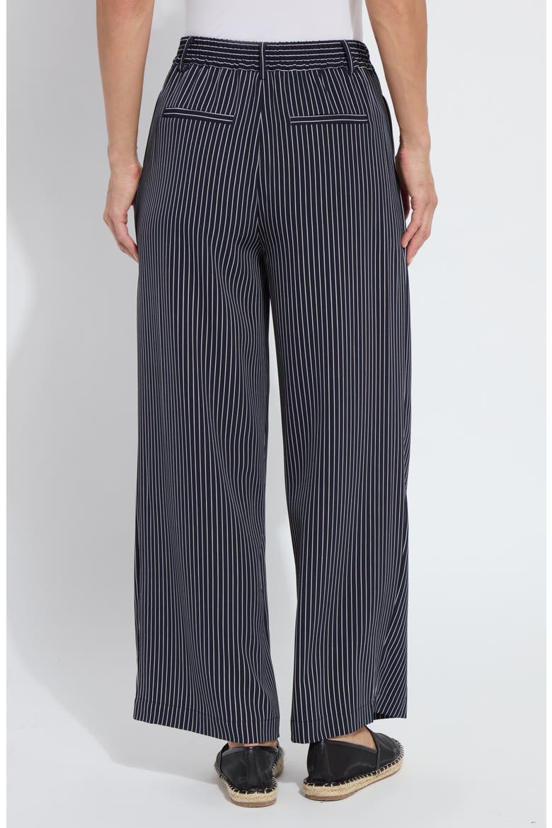 Clarette Stripe Pleated Wide Leg Pants, Alternate, color, MARINE PINSTRIPE