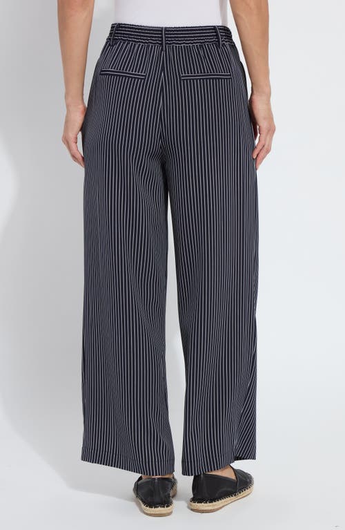 LYSSÉ LYSSÉ CLARETTE STRIPE PLEATED WIDE LEG PANTS