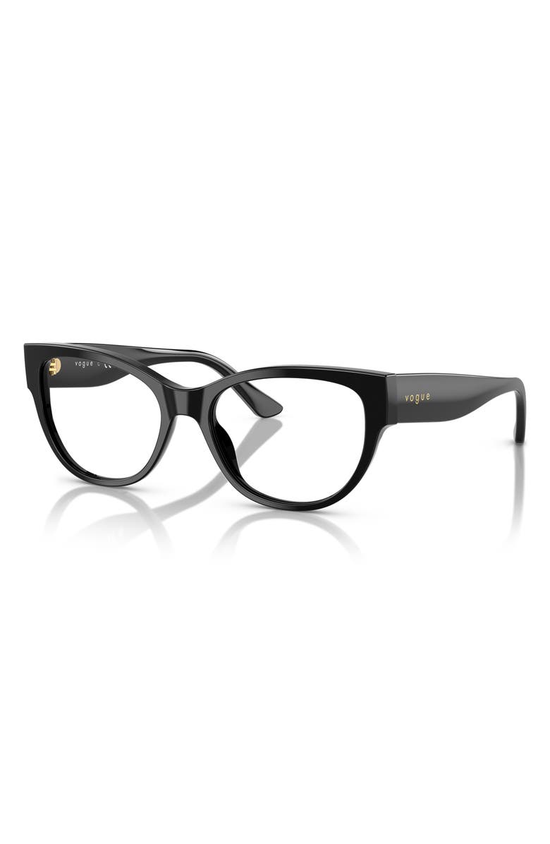 VOGUE 51mm Cat Eye Optical Glasses, Alternate, color, Black