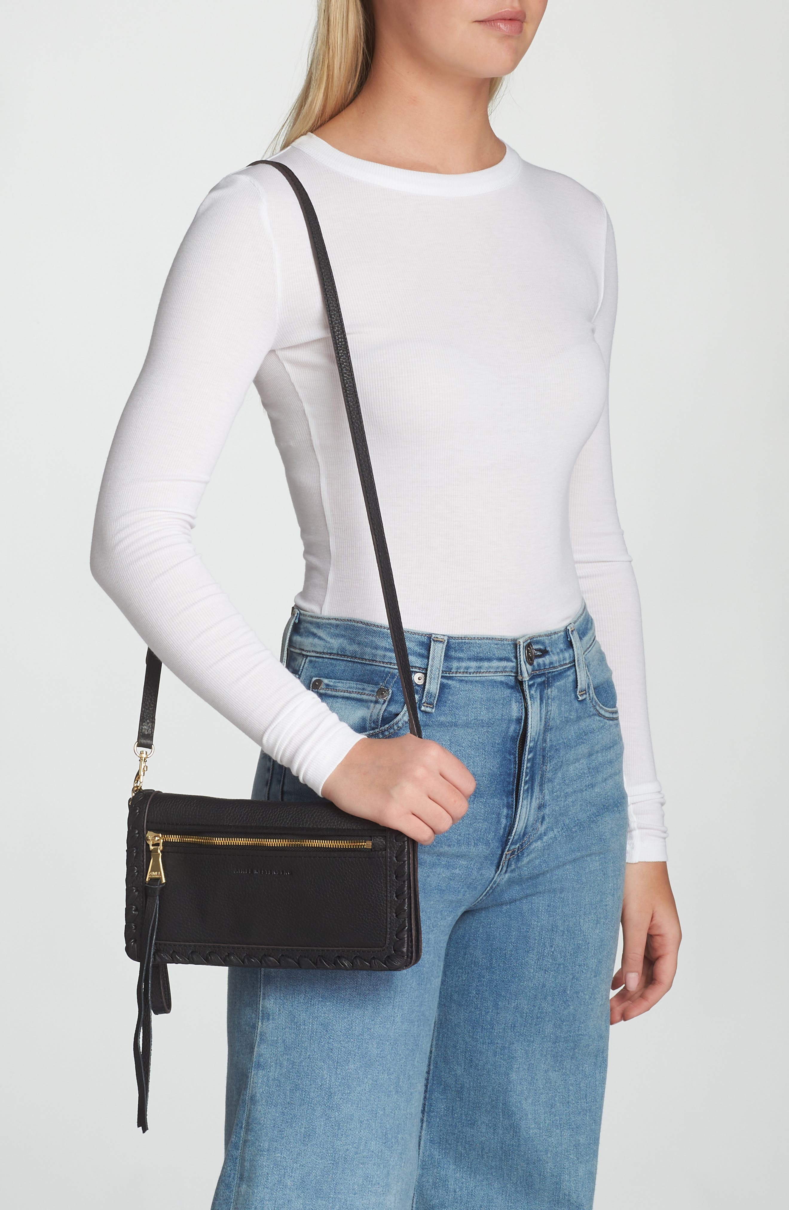 Aimee Kestenberg Glee Leather Crossbody Clutch, Alternate, color, 
