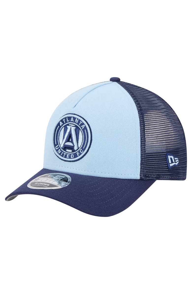 New Era Men's New Era Light Blue Atlanta United FC Color Pack 9FORTY A-Frame Adjustable Trucker Hat, Main, color, 