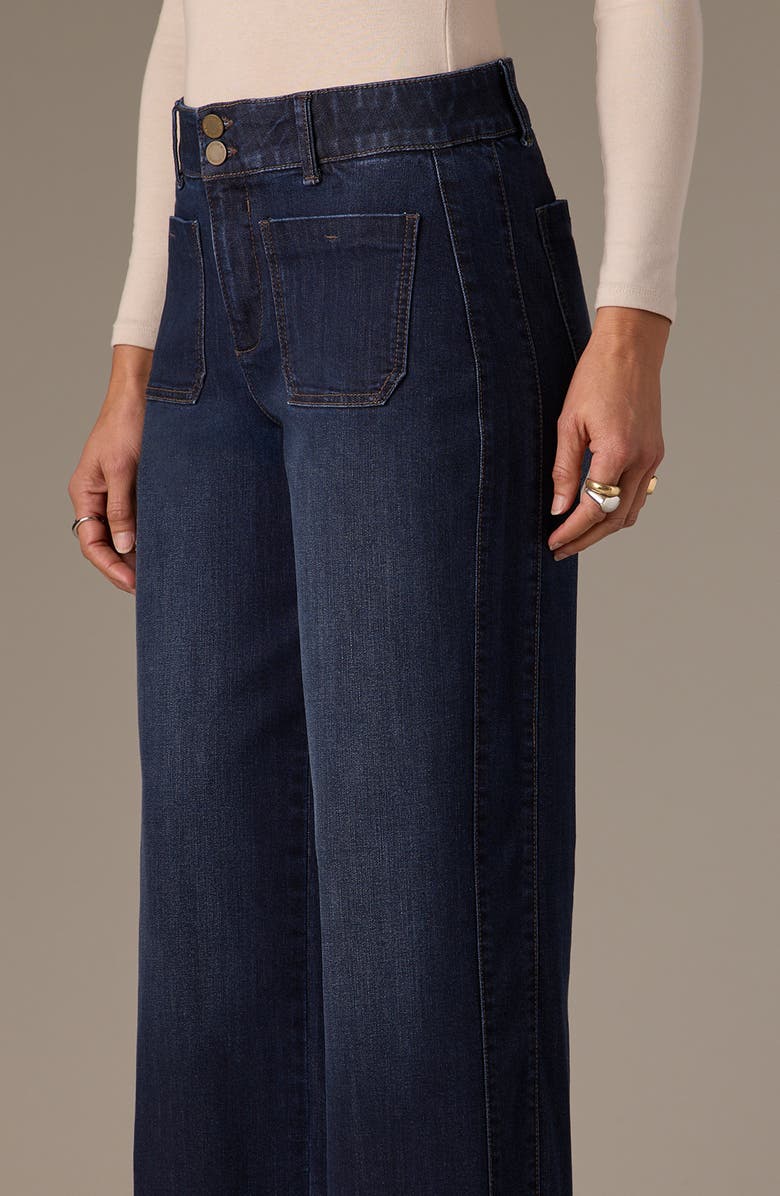 Wit & Wisdom Emma Patch Pocket High Waist Wide Leg Jeans, Alternate, color, Indigo