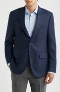 Peter Millar Flynn Classic Fit Blue Plaid Wool Sport Coat