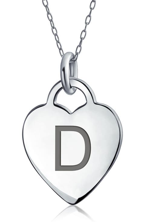 Stelring Silver Initial Pendant Necklace - A-Z Available