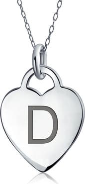 BLING JEWELRY Stelring Silver Initial Pendant Necklace - A-Z Available