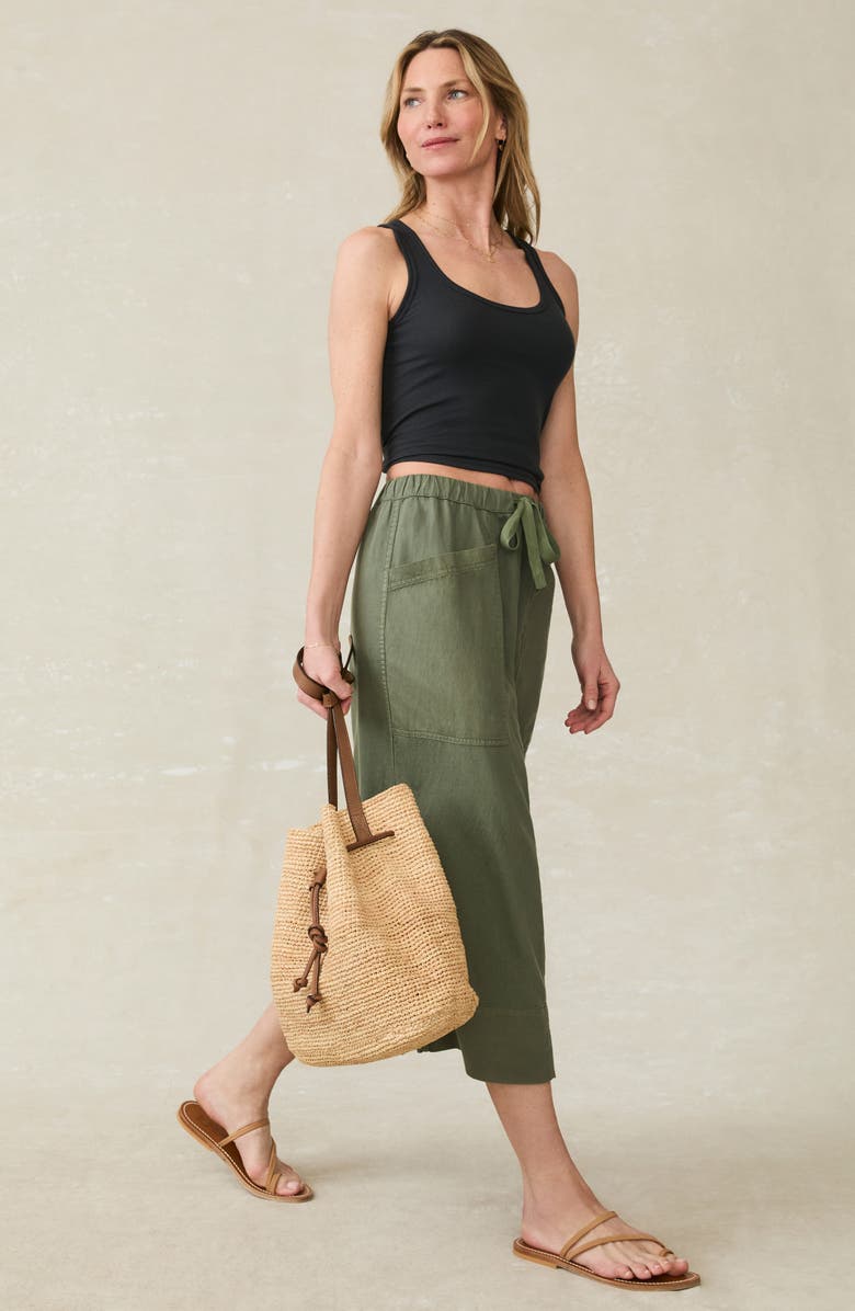 Faherty Topanga Drape Utility Midi Skirt, Alternate, color,